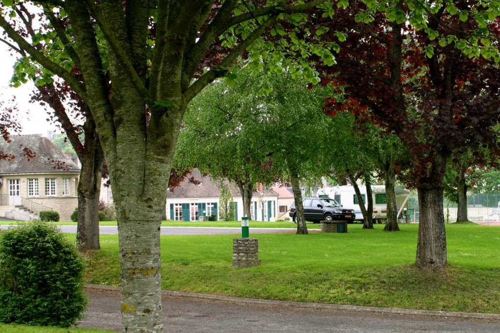 vue du camping sous les arbres